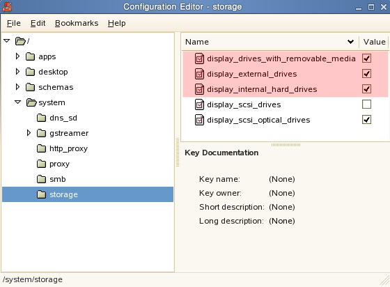 Gnome Configuration Editor